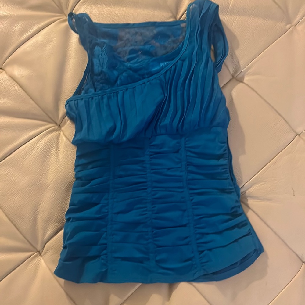 Y2k blue corset lace top